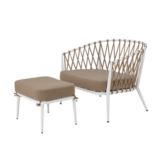 Bloomingville Cia poef/kruk - wit