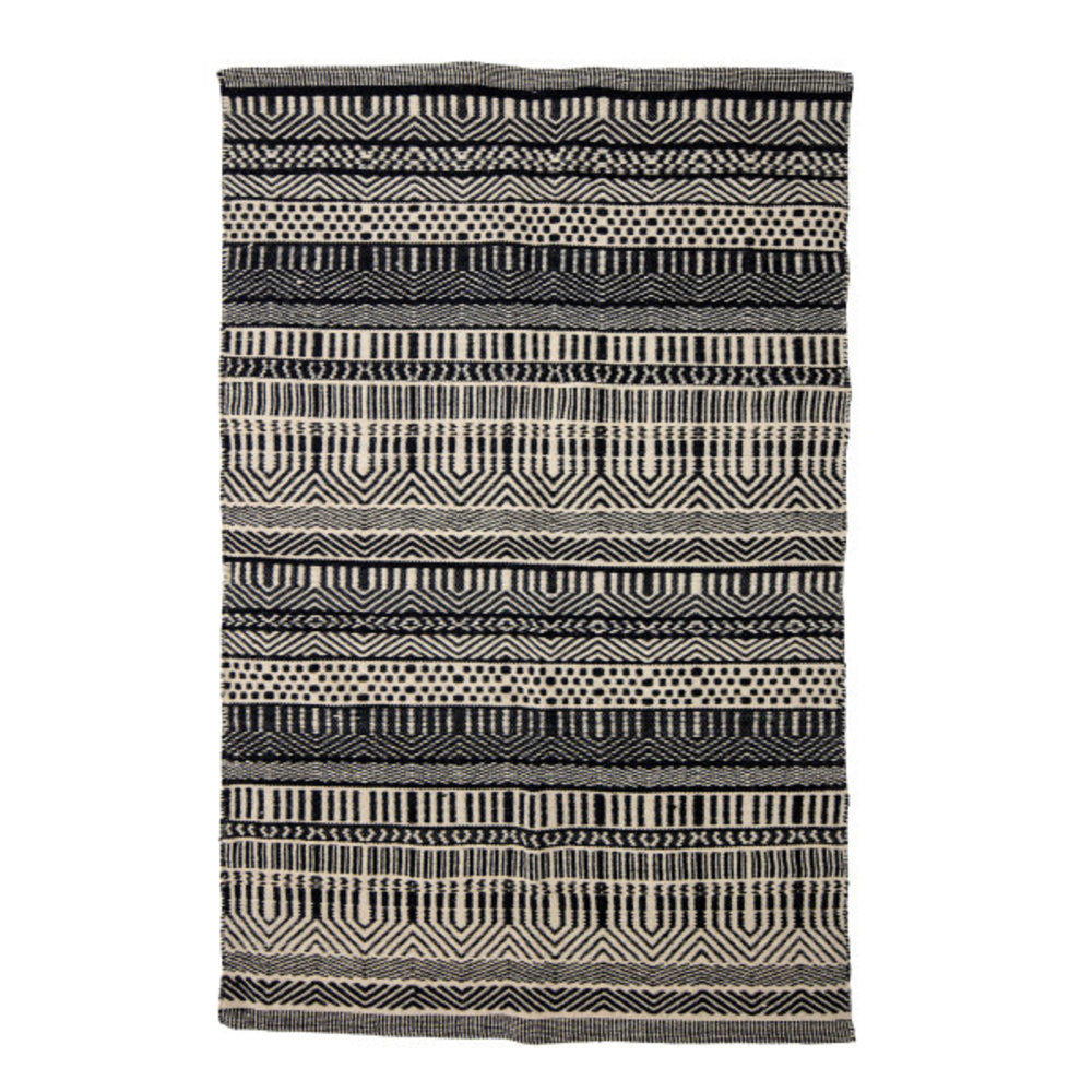 Bloomingville Joob rug wool - black