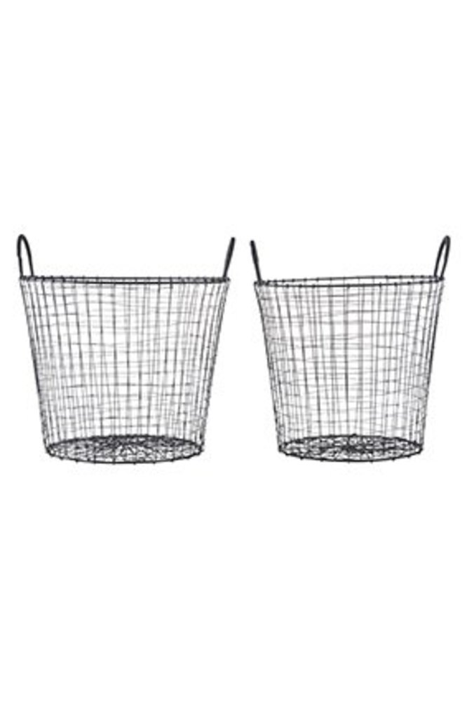 House Doctor Wire set van 3 manden zwart