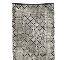 Nordal Gewebter Teppich Chindi - Leder / Baumwolle