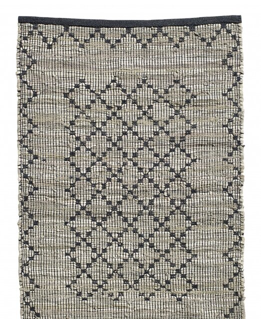 Nordal Chindi woven rug - leather / cotton Nordal Chindi woven rug - leather / cotton