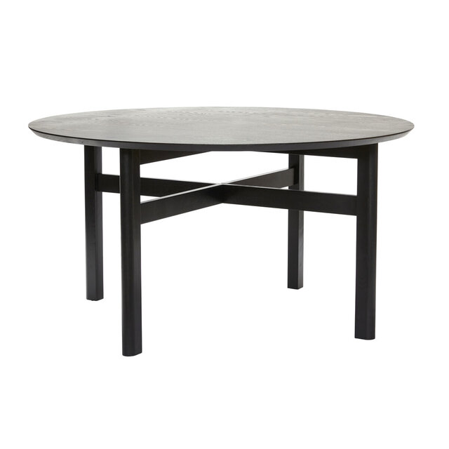 Hubsch Eettafel eikenhout rond - zwart