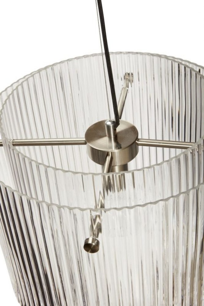 Hubsch Lampe à suspension verre / métal - clair / nickel Hubsch Lampe à suspension verre / métal - clair / nickel