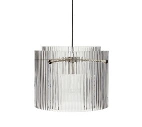 Hubsch Hængelampe glas / metal - klar / nikkel Hubsch Hængelampe glas / metal - klar / nikkel