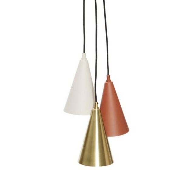 Hubsch Hängelampe Metall - braun / beige / messing
