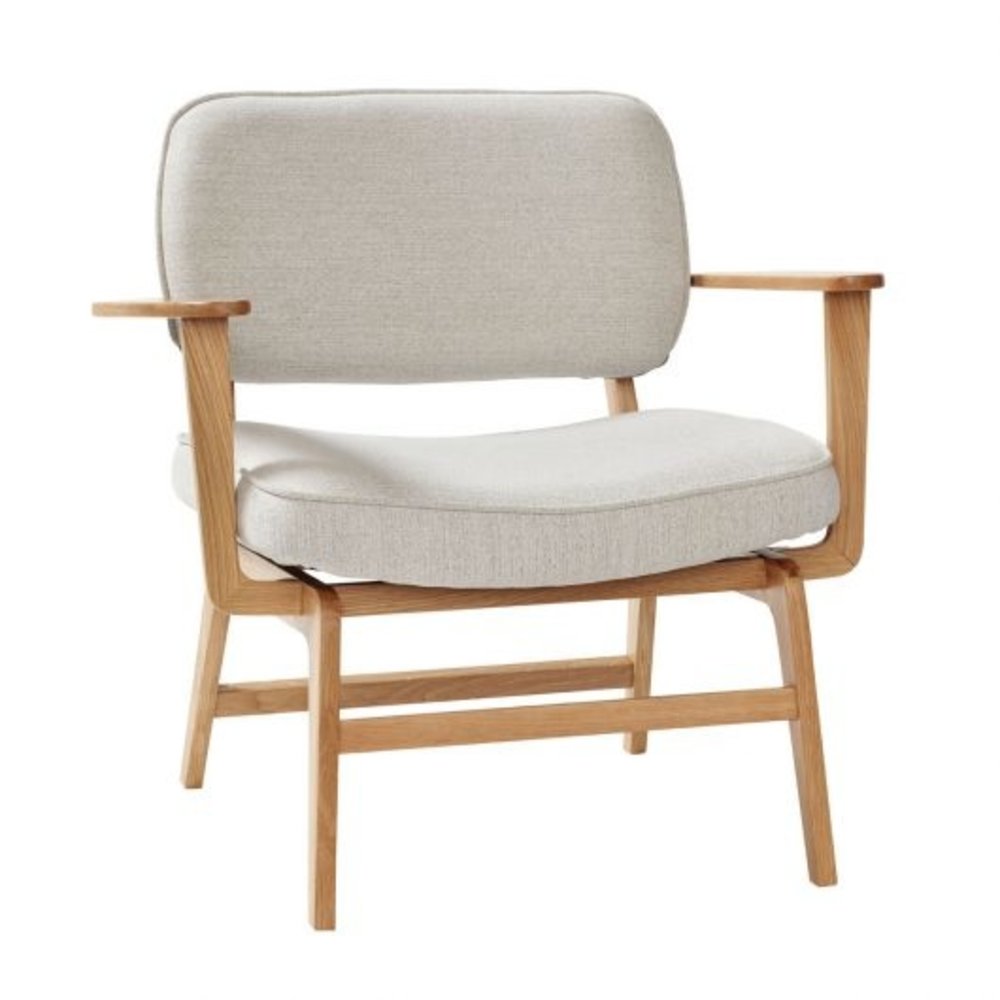 Hubsch Sedia lounge - naturale / grigio Hubsch Sedia lounge - naturale / grigio
