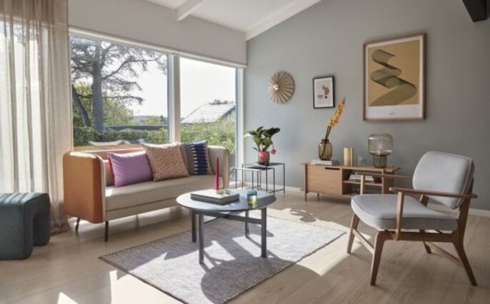 Hubsch Lounge stoel - naturel/grijs