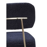 Hubsch Lounge stol polyester / metal - blå / nikkel Hubsch Lounge stol polyester / metal - blå / nikkel