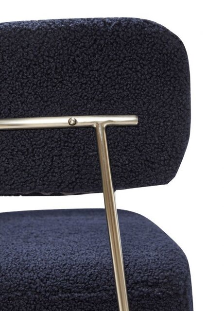 Hubsch Chaise longue polyester / métal - bleu / nickel