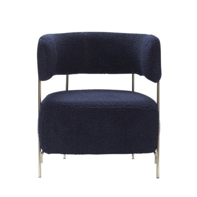 Hubsch Chaise longue polyester / métal - bleu / nickel