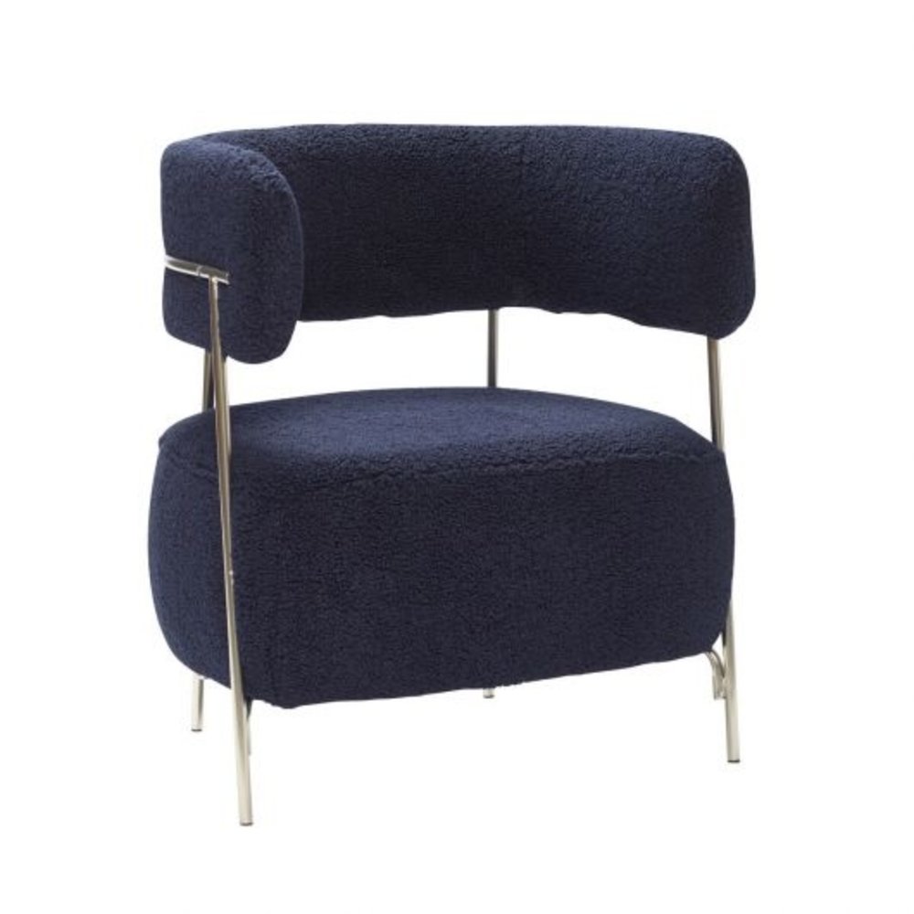 Hubsch Chaise longue poliestere / metallo - blu / nichel Hubsch Chaise longue poliestere / metallo - blu / nichel