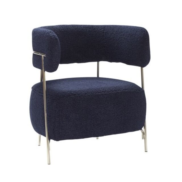 Hubsch Chaise longue polyester / métal - bleu / nickel