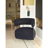 Hubsch Chaise longue polyester / métal - bleu / nickel Hubsch Chaise longue polyester / métal - bleu / nickel