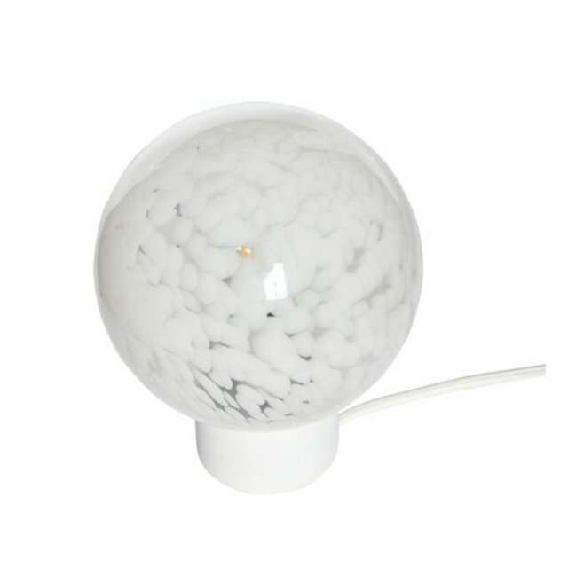 Hubsch Tafellamp glas/metaal  - wit