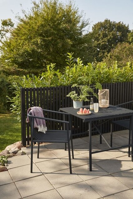 Hubsch Table d'extérieur métal - noir 90x90xh76cm