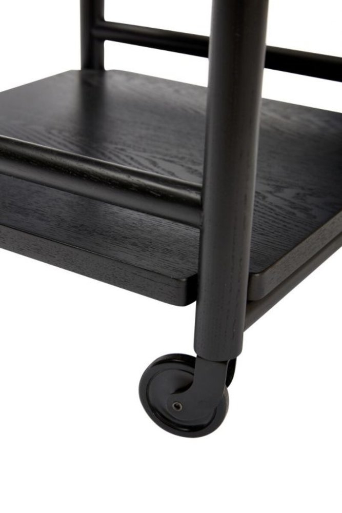 Hubsch Trolley wood - black