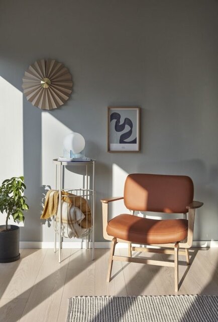 Hubsch Vegglampe tekstil metall - sand / messing