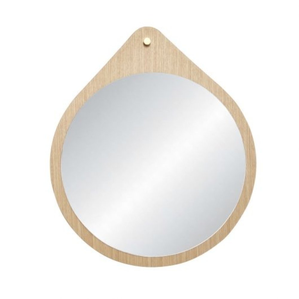 Hubsch Miroir mural autour du chêne - naturel