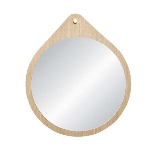 Hubsch Miroir mural autour du chêne - naturel