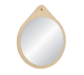 Hubsch Wandspiegel rond eikenhout - naturel