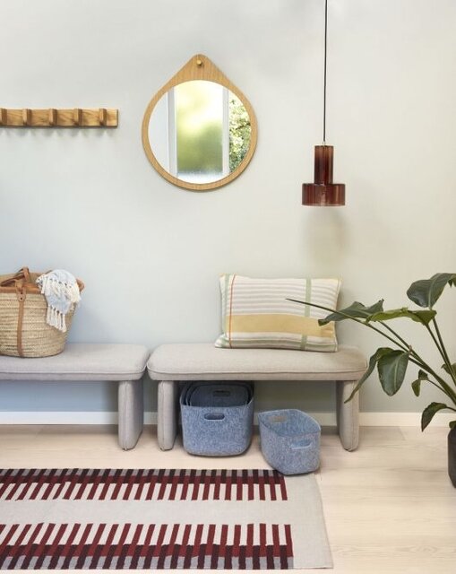 Hubsch Wandspiegel rond eikenhout - naturel