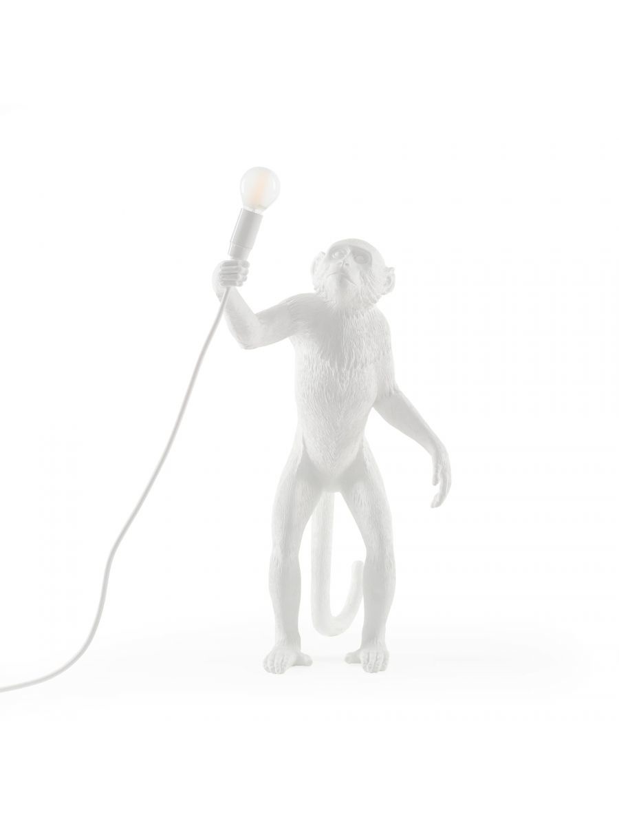 Seletti Monkey lamp standing - white