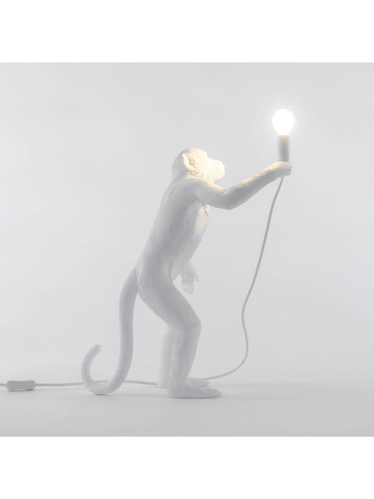 Seletti Monkey Lamp Standing White, Monkey Floor Lamp