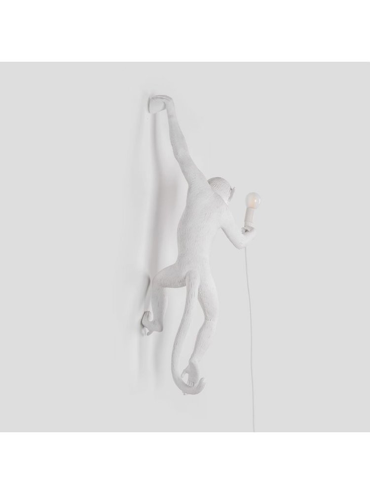 Seletti Monkey lamp hanging left - white