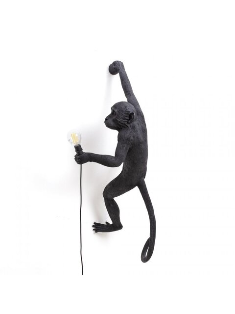 Seletti Monkey lamp hanging right - zwart