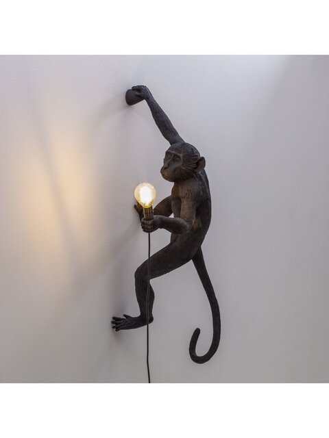 Seletti Monkey lamp hanging right - zwart