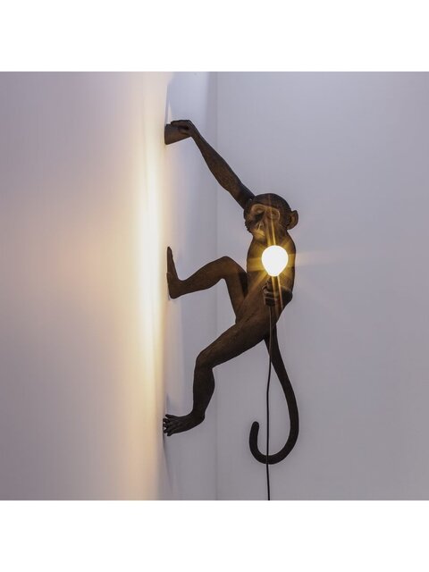 Seletti Monkey lamp hanging right - zwart