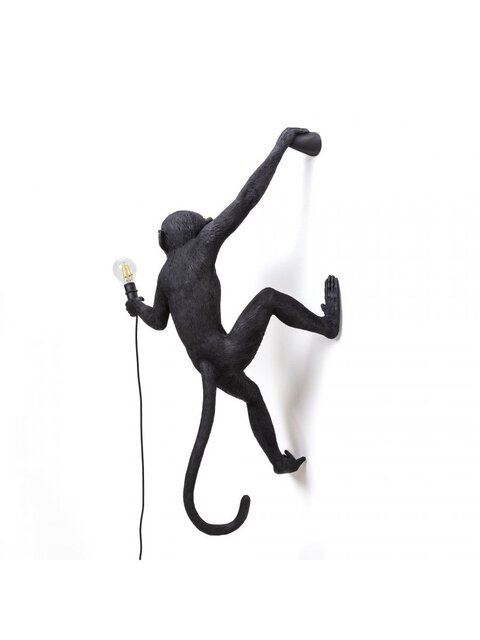 Seletti Monkey lamp hanging right - zwart