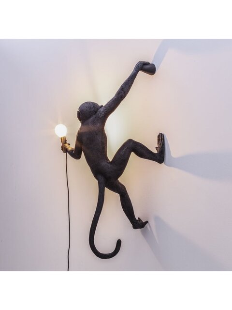 Seletti Monkey lamp hanging right - zwart