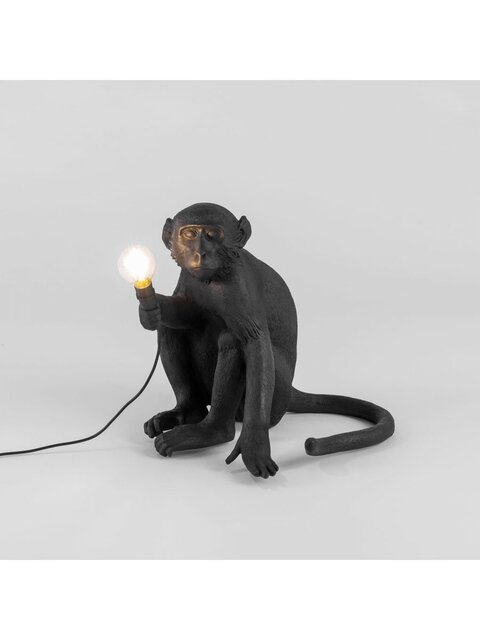 Seletti Monkey lamp sitting - zwart