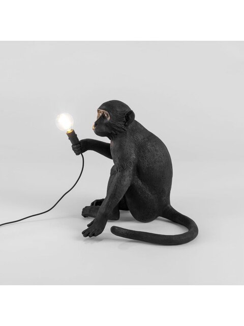 Seletti Monkey lamp sitting - zwart