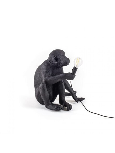 Seletti Monkey lamp sitting - zwart