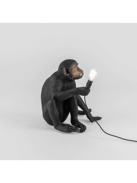 Seletti Monkey lamp sitting - zwart