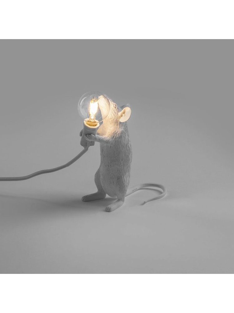 Seletti Mouse lamp standing - bianco - LIVING AND CO.