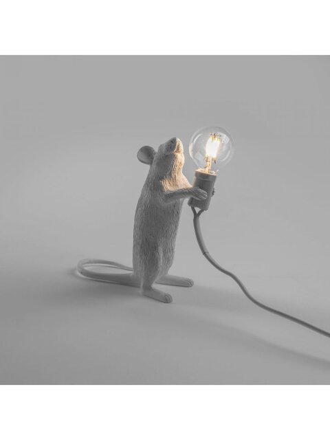 Seletti Lampe souris debout - blanc