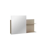 Broste Copenhagen Estante de pared con espejo Svante - beige