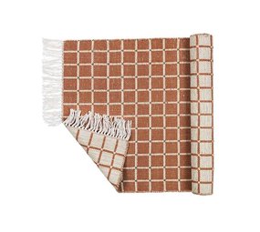 Broste Copenhagen Henny vloerkleed 140x200cm -lichtgrijs/rustiek bruin