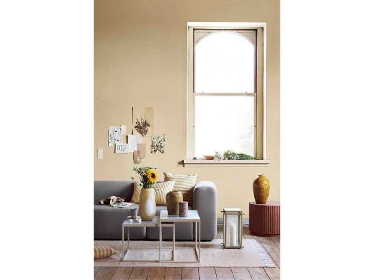 Broste Copenhagen Henny vloerkleed 140x200cm - lichtgrijs/geel