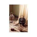 Broste Copenhagen Globus lantern bambus / glass-Ø36XH40CM