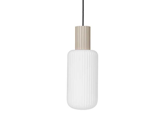 Broste Copenhagen Lolly hængende lampe sand - Ø16XH43cm