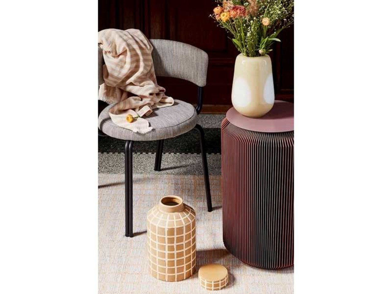 Broste Copenhagen Pam bijzettafel bruin - Ø40XH60CM