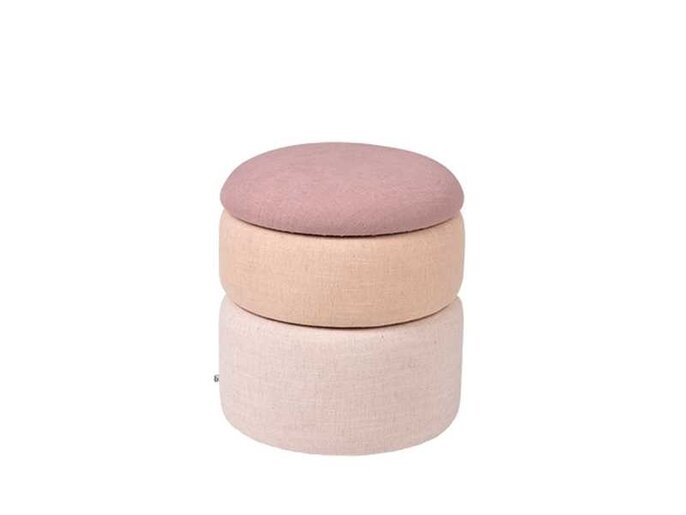 Broste Copenhagen Pond pouf pink - Ø38XH42CM