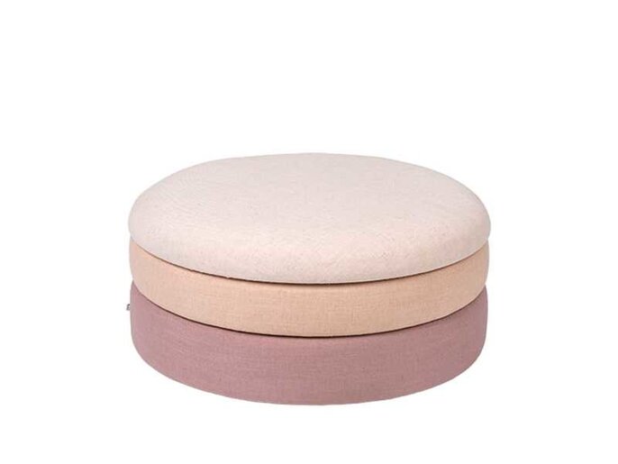 Broste Copenhagen Pouf Pouf rosa - Ø68XH30CM