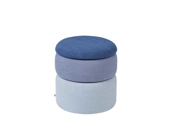 Broste Copenhagen Pond pouf blue - Ø38XH42CM