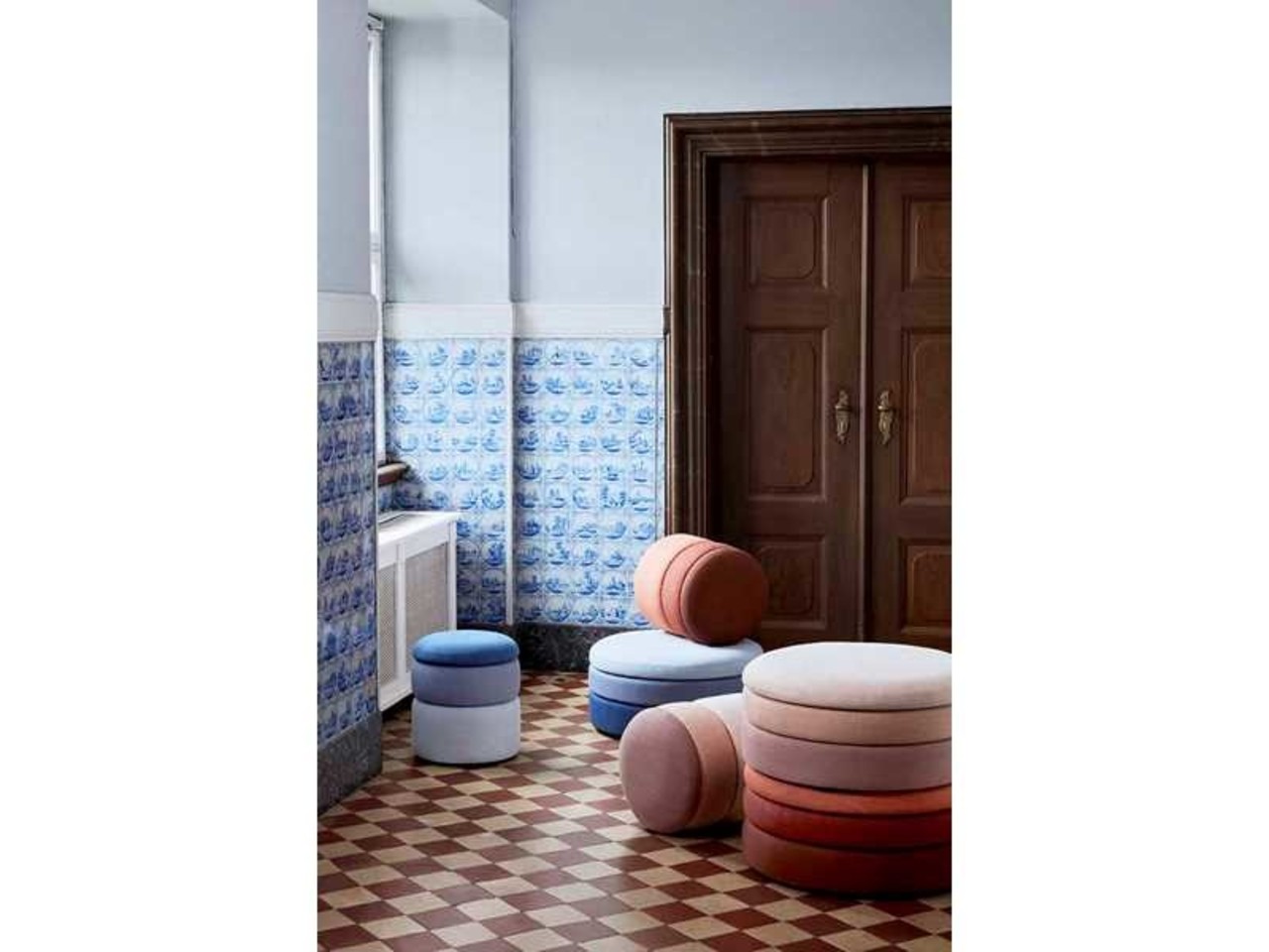 Broste Copenhagen Dampuff blå - Ø68XH30CM