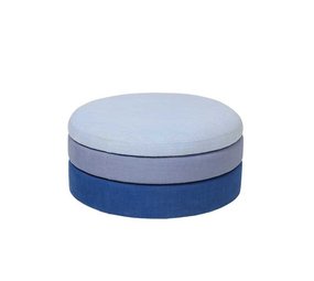 Broste Copenhagen Pond poef blauw - Ø68XH30CM Broste Copenhagen Pond poef blauw - Ø68XH30CM